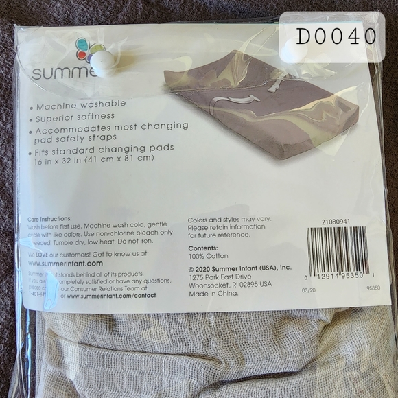 Muslin soft changing pad cover fits 16x32 in. NWT 2 peice lot - Picture 3 of 6